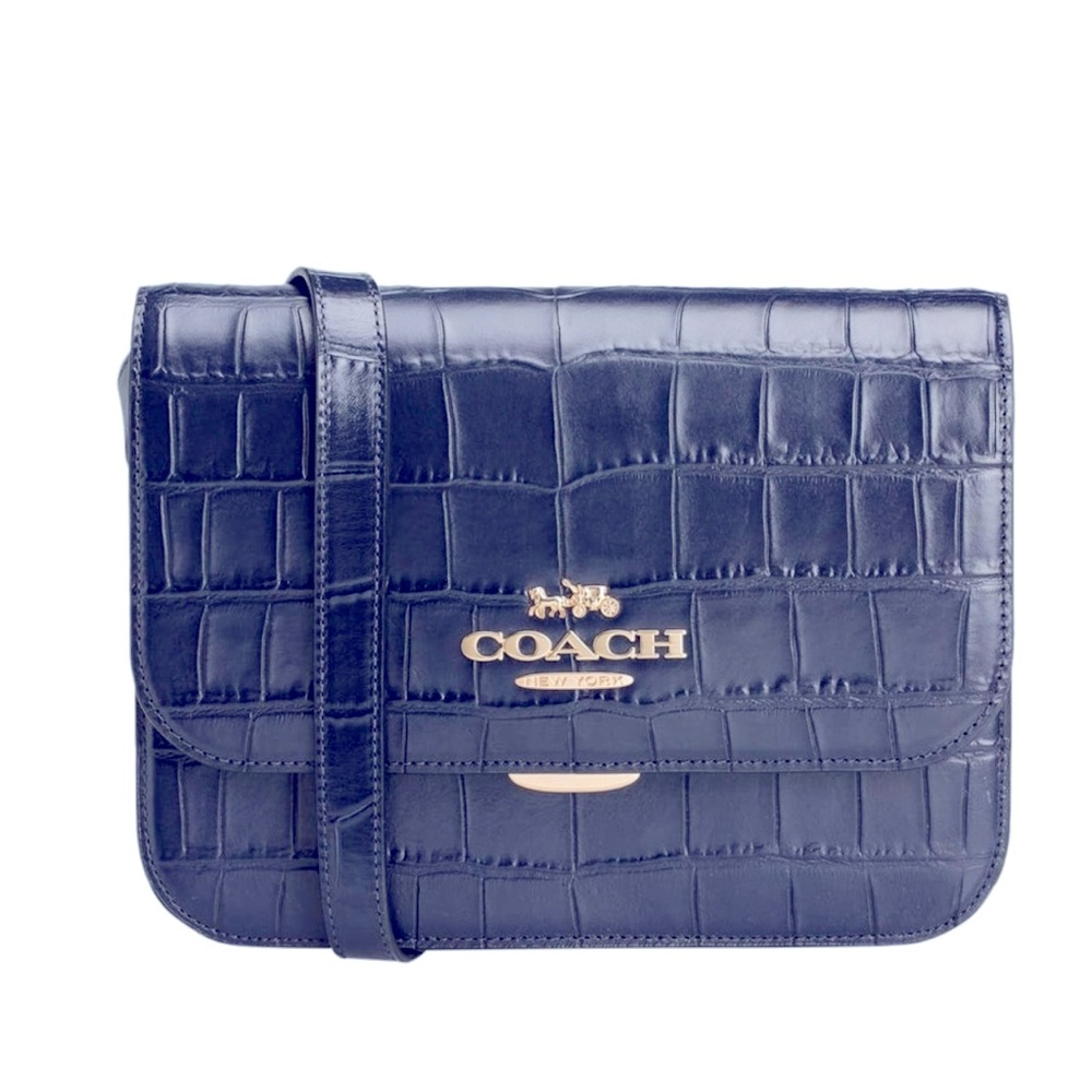 Coach Brynn Flap Crocodile Embossed Smooth Leather Crossbody Bag NEW WITH TAGS!